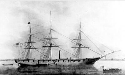 USS Hartford as she looked during the Civil War.