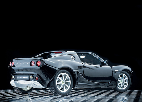 Well lit model of a Lotus Elise
