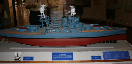USS Arizona model in Blue